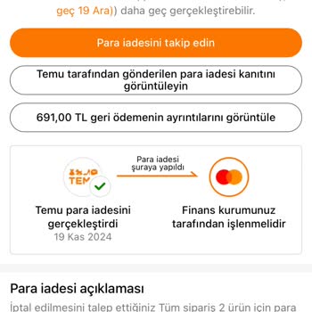 Güvenilirlik Sorunu: İptal Edilen Siparişin İadesi Yapılmadı