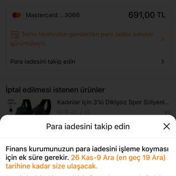 Güvenilirlik Sorunu: İptal Edilen Siparişin İadesi Yapılmadı