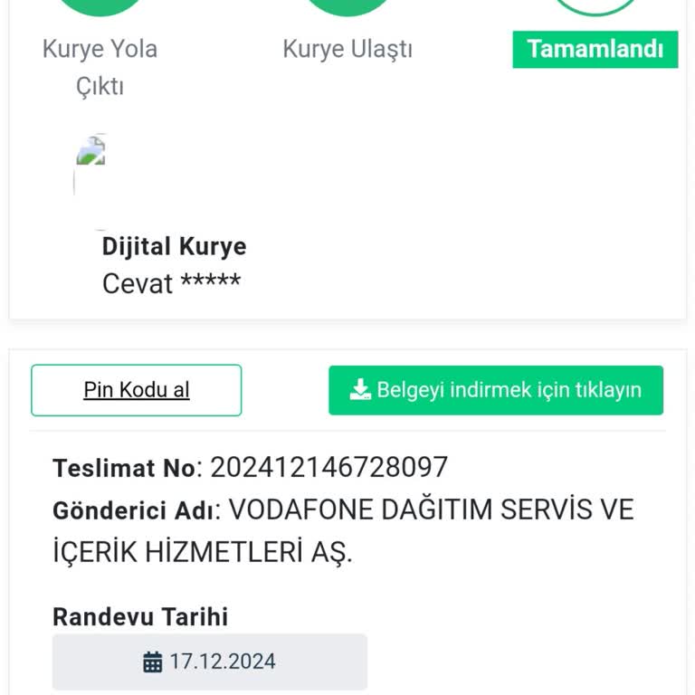 Vodafone Kurye İle Kaba Davranış Ve İletişim Sorunu