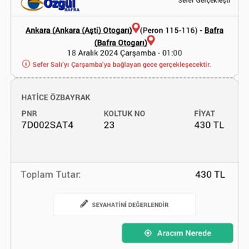 Özgül Bafra Turizm İle İletişim Sorunu Ve Mağduriyet