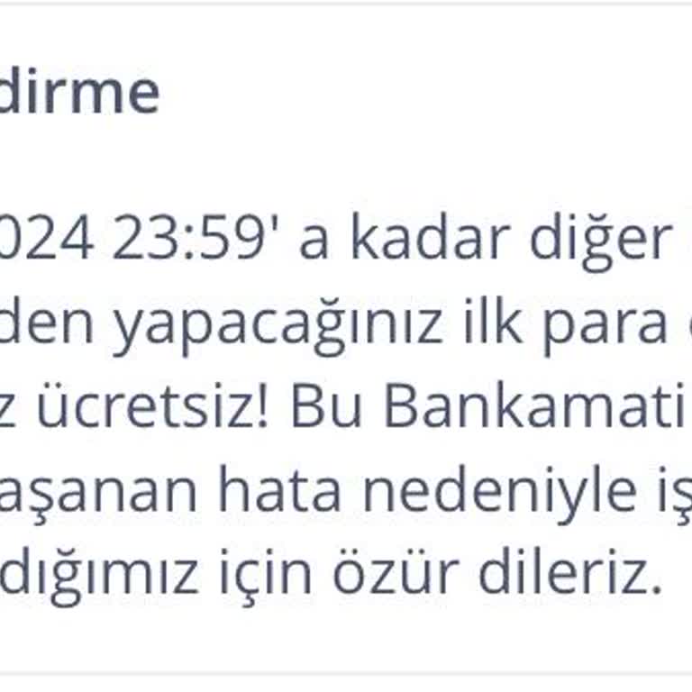 İş Bankası ATM Hatası Ve Yanlış Ücretlendirme Sorunu