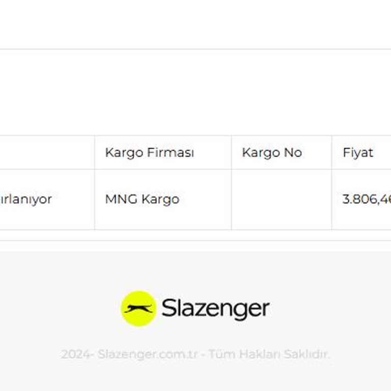 Slazenger Kargo Gecikmesi Ve İletişim Sorunu