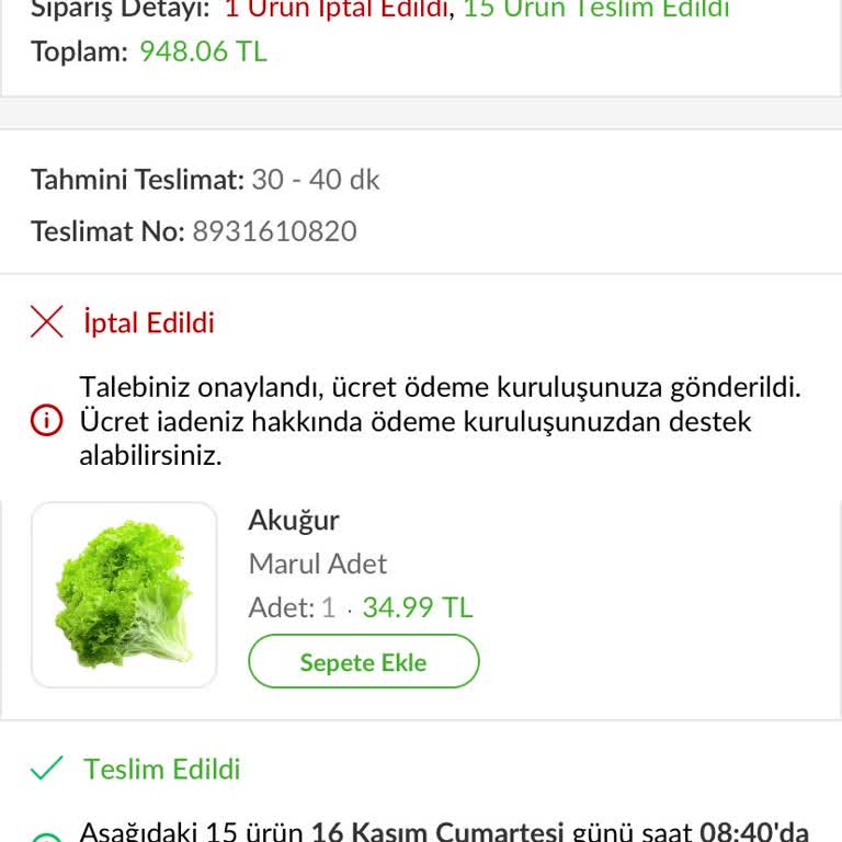 Trendyol GO: İade Edilmeyen Para İadesi Sorunu