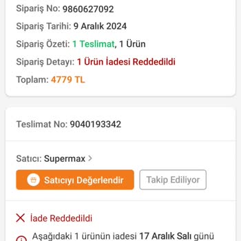Trendyol'dan Alınan TV'nin İade Sorunu