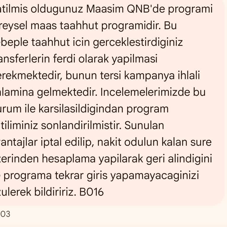 QNB Finansbank'ın Eksik Bilgilendirme Ve Ödül Kaybı