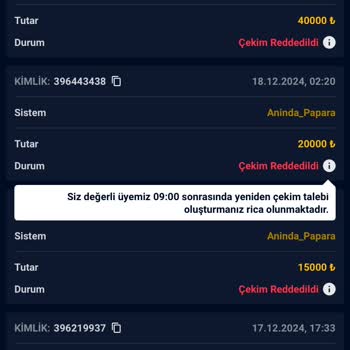 Ödeme Talebinde Sürekli Erteleme