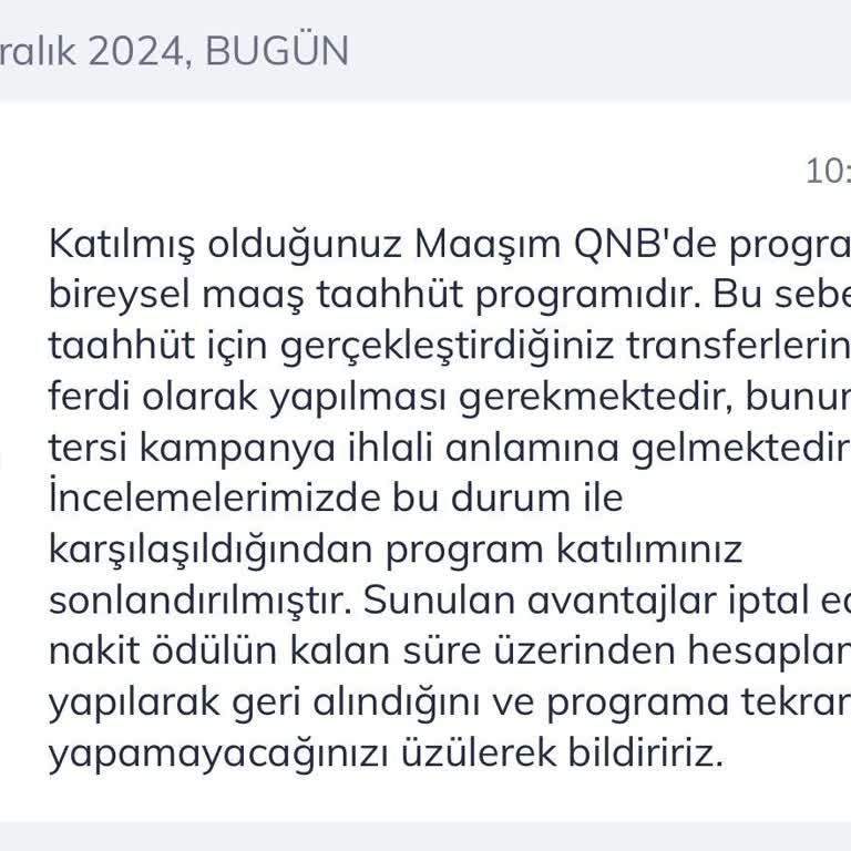 QNB Maaş Programından Haksız Çıkarılma Ve Bilgi Eksikliği