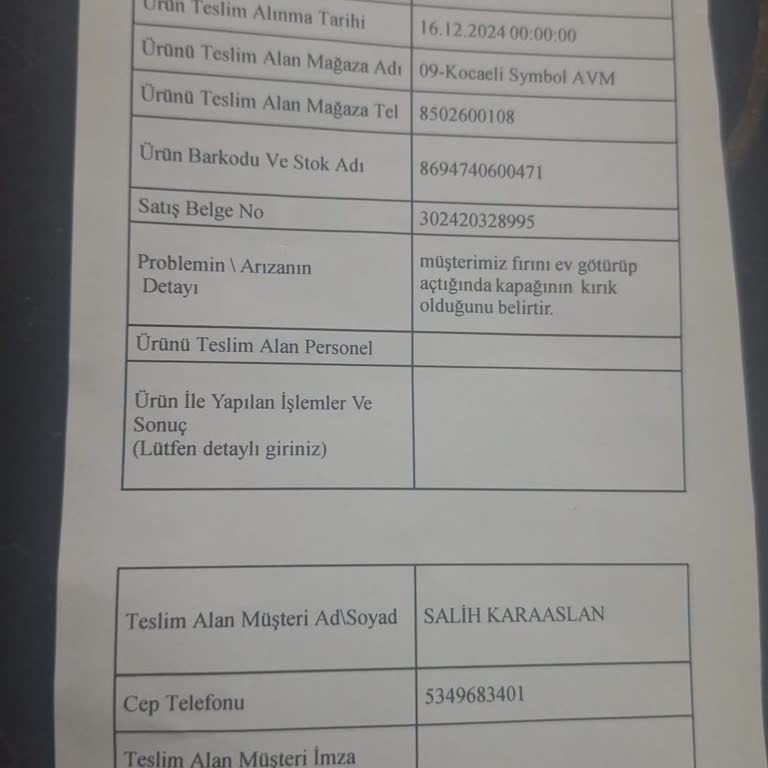 Kırık Ürün Ve İade Sorunu