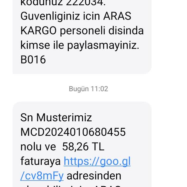 Aras Kargo Üzerinden Yapılmayan Alışveriş Faturası Şoku