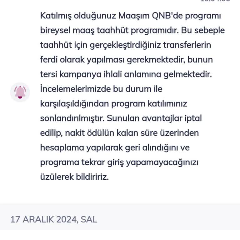 QNB Maaş Kampanyasından Haksız Çıkarılma Ve Ödül İadesi Sorunu