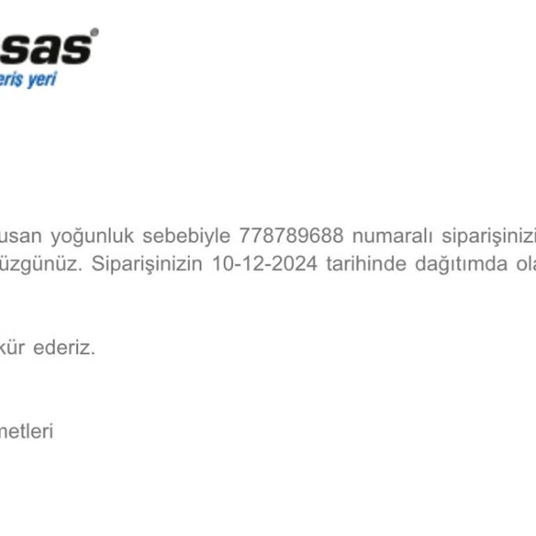 Teslim Edilmeyen Sipariş Ve İletişim Eksikliği