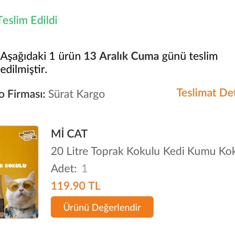 Sürat Kargo'nun Dikkatsiz Teslimatı: Çöp Olan Kedi Kumu