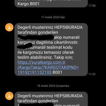 Sürat Kargo'nun Eve Teslim Sorunu