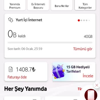 Vodafone İnternet Kullanımında Anormal Tüketim Sorunu