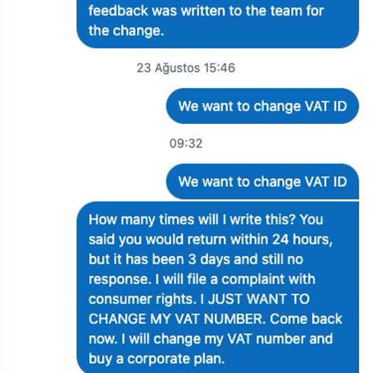 WordPress Support Ignoring My Request to Update VAT Number