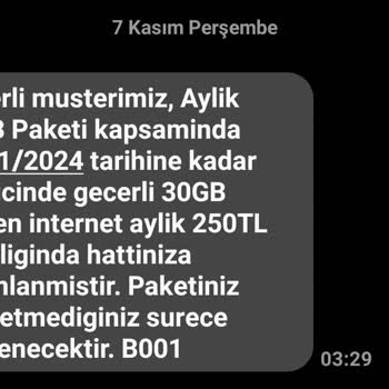 Yanlış Tanımlanan İnternet Paketi Ve Yetersiz Müşteri Hizmeti