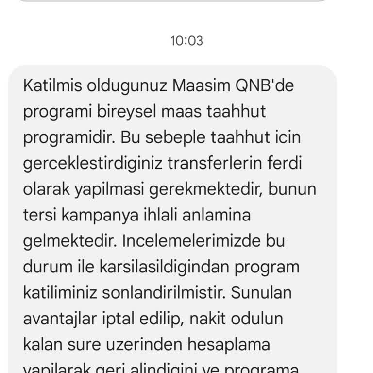 QNB Kampanya İhlali Ve Yanlış Anlayış