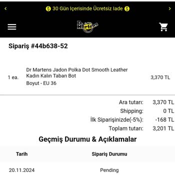 Dr Martens Ürün Teslim Edilmedi