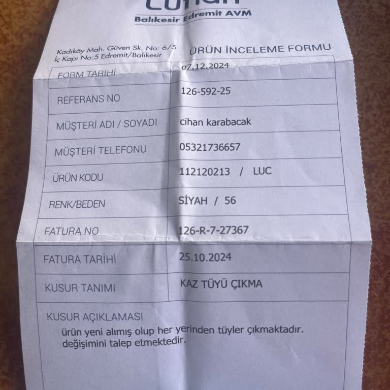 Ayıplı Ürün Ve Yetersiz Müşteri Hizmeti