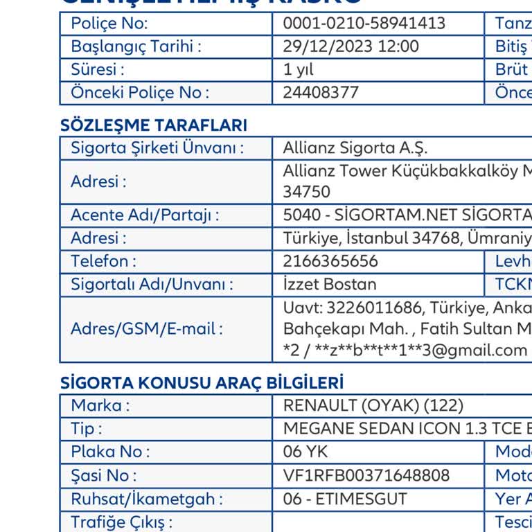 Sigorta Poliçesi Güncelleme Hatası Ve Müşteri Mağduriyeti