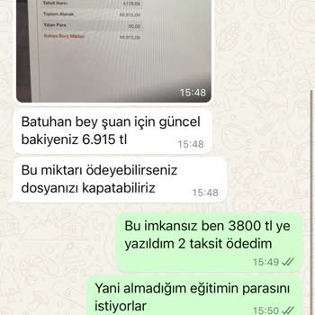 Eğitim Kurumunun Haksız Ücret Talebi