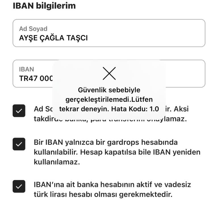 IBAN Hatası Ve Yetersiz Canlı Destek