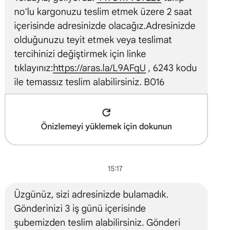 Aras Kargo'nun Yanıltıcı Teslimat Bildirimi