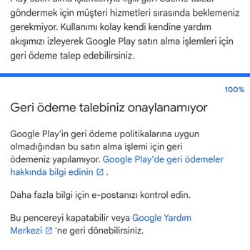 Google Play Geri İade Sorunu