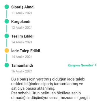 Yanlış Ürün Ölçümü Ve Yetersiz İade Desteği