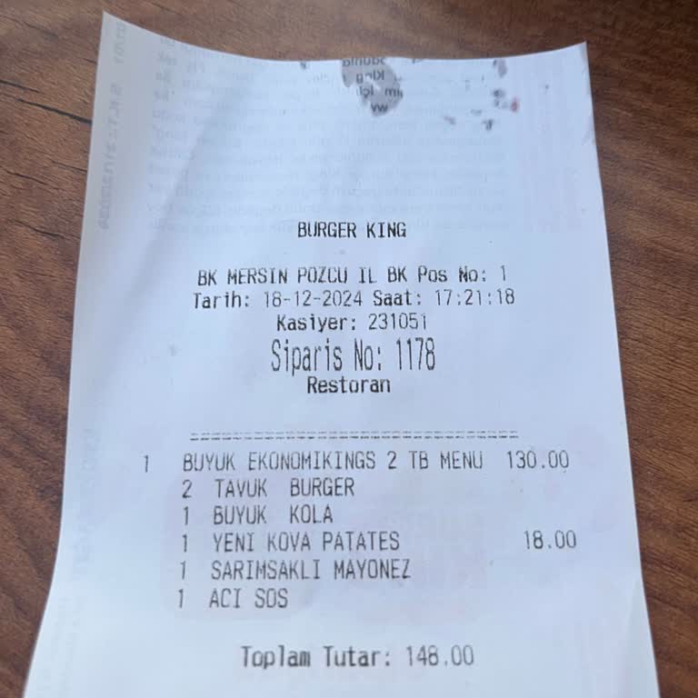 Burger King Mersin Pozcu Şubesinde Hayal Kırıklığı
