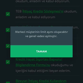 TEB Kredi Kullanımında Limit Aşımı Sorunu