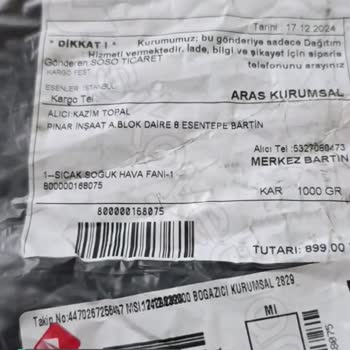 Soso İthalat İhracat Araç İçi Isıtıcı Ürününüz Ayağı Kırık Çıktı, Yenilenmesini İstiyorum!