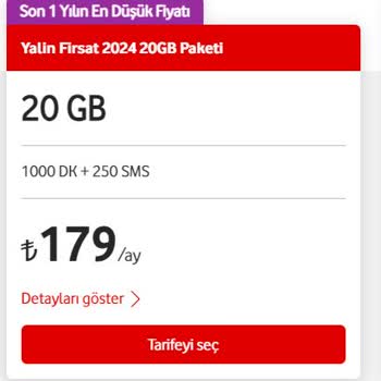 Vodafone'dan Güncel Tarife Fiyatı Talebi