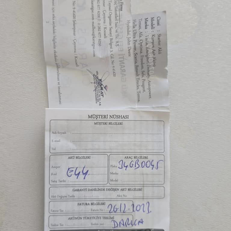 Varta Akü'nün Garanti Sürecinde Keyfi Davranışları