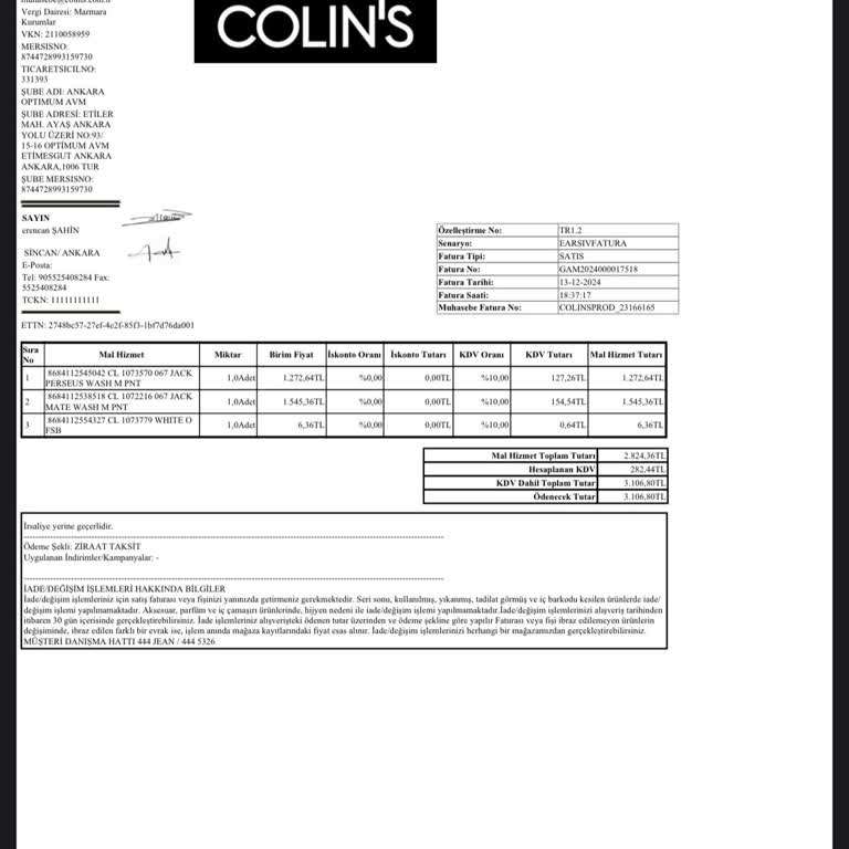 Colin's Mağazasından Alınan Defolu Jean Sorunu