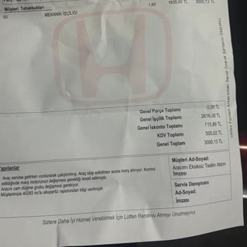 Honda Servisi Çözüm Yerine Bahane Üretiyor