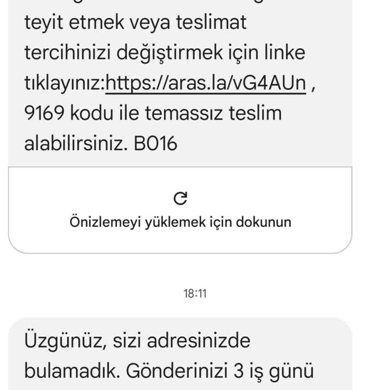 Aras Kargo Teslimat Sorunu Ve Yanıltıcı Bildirim