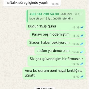 İade Ücretinin Gecikmesi Ve İletişim Sorunları