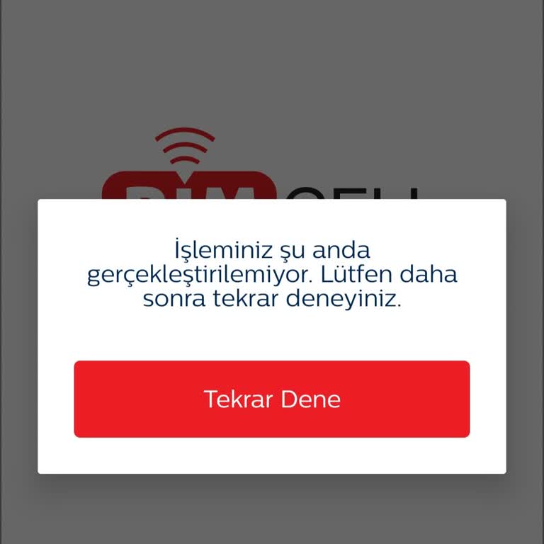 Bimcell Uygulaması Sürekli Hata Veriyor!