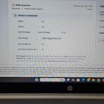 Pegasus'tan İade Edilmeyen Bilet Ücreti Mağduriyeti