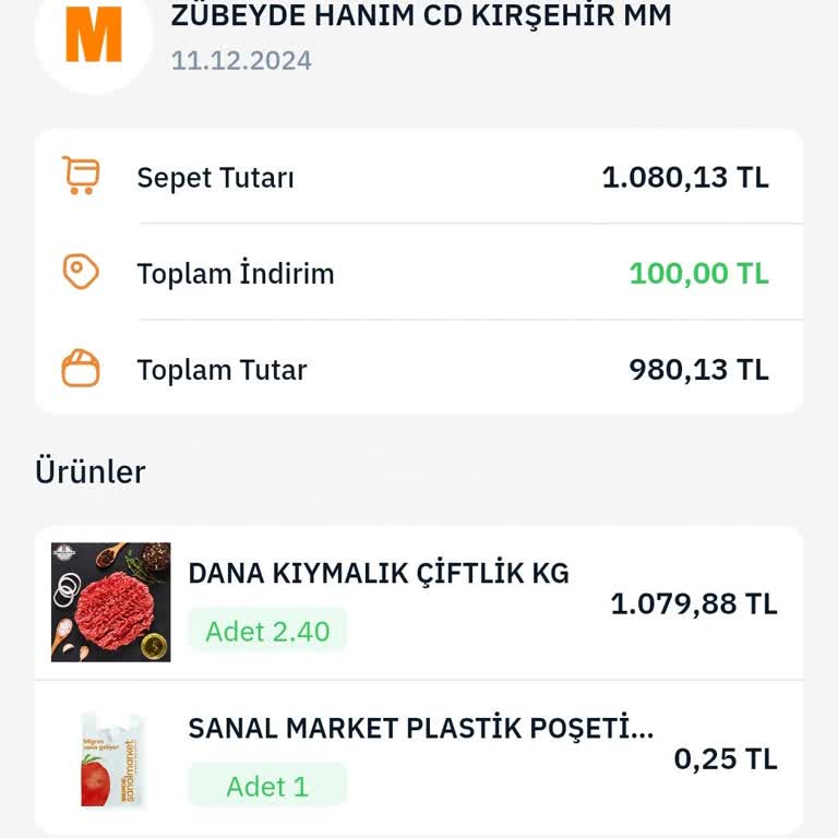 Migros Sanal Market'te Money Puan Sorunu