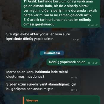 Vivense'de Teslimat Ve İade Kabusu: Müşteri Memnuniyeti Sıfır