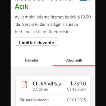 Vodafone'un Bilgim Dışında Yaptığı Ücret Kesintisi