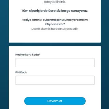 Hediye Kartı Numarası Eksikliği Mağduriyeti