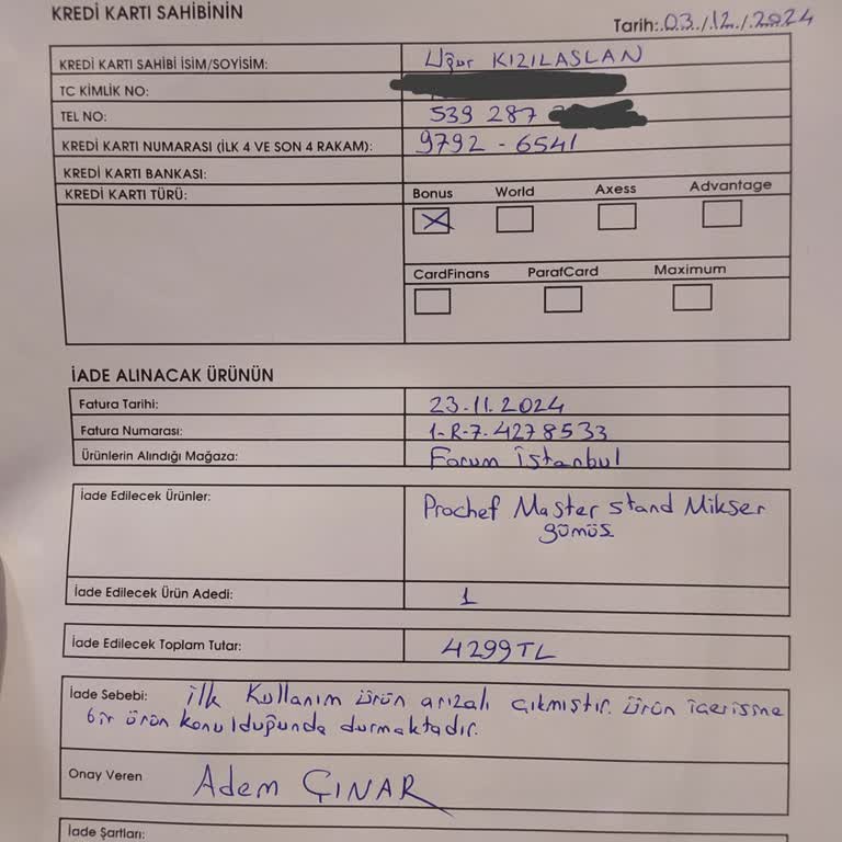 Schafer Mağazasındaki İade Süreci Sorunu