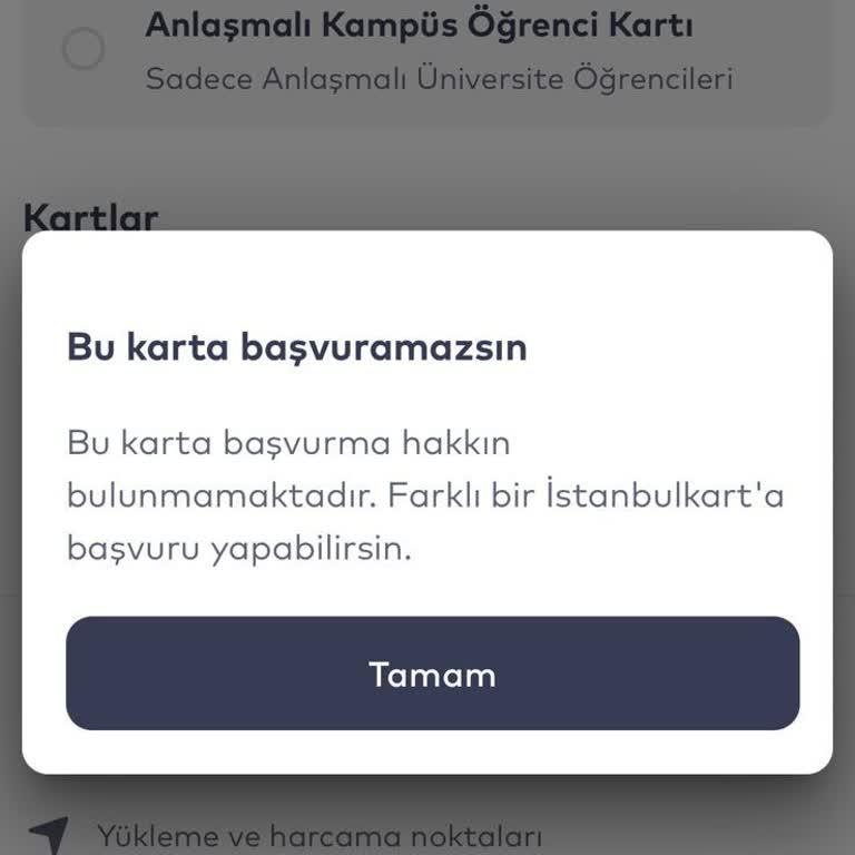 İstanbulkart Başvurusunda Karşılaşılan Sorun