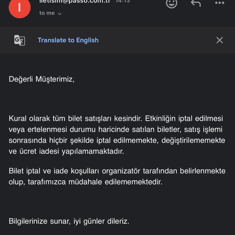 Bilet İadesi İçin Yardım Bekliyorum
