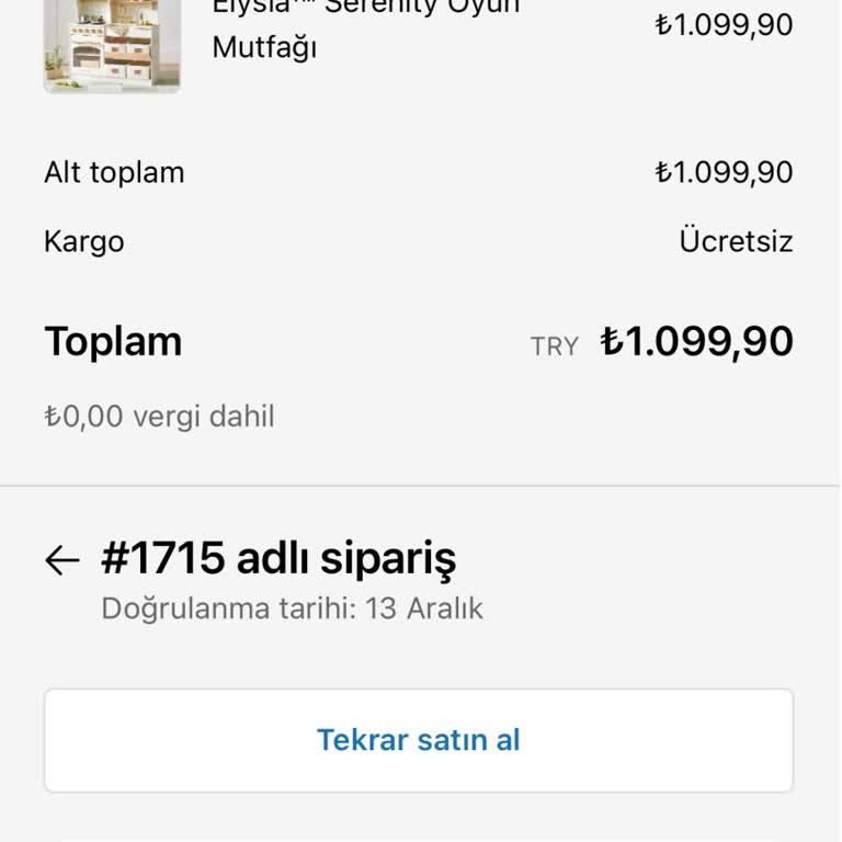 Elysia'dan Sipariş Verdim Ne Ürün Var Ne Muhatap