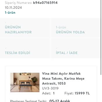 Vivense'den Teslimat Kabusu