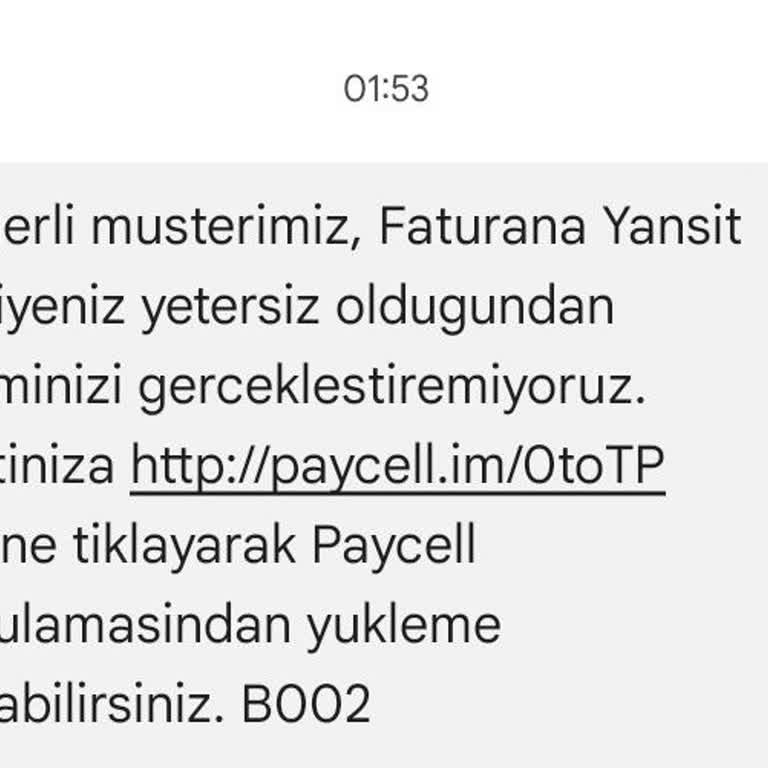 Gece Yarısı Gelen İlgisiz Paycell Mesajları